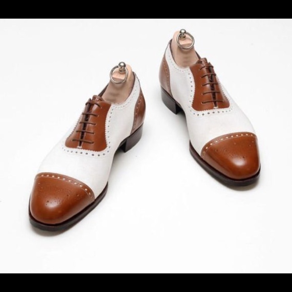 men's multi color brogue wingtip shoes handmade